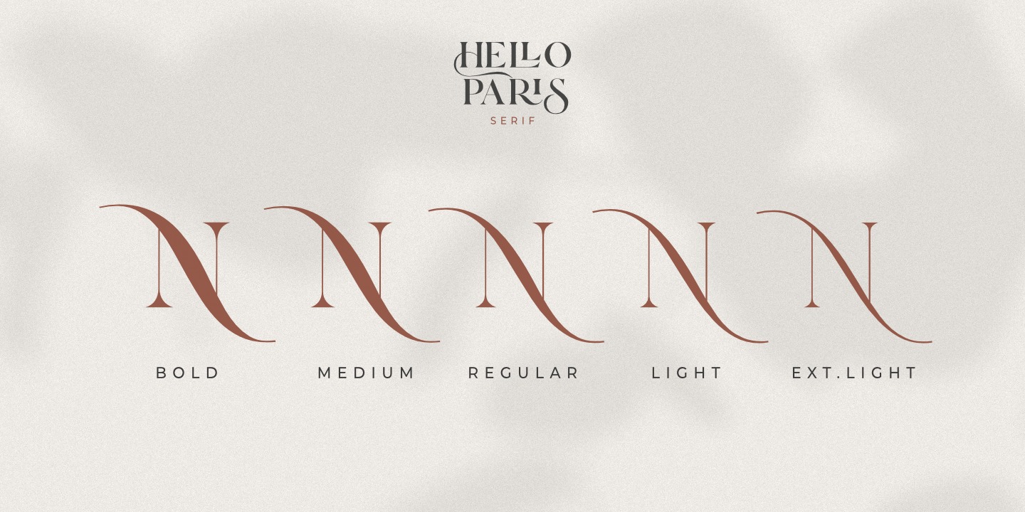 Przykład czcionki Hello Paris Serif Light